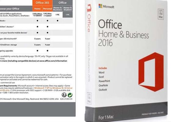 32-bitowy 64-bitowy cyfrowy klucz DVD Microsoft Office 2016 dla domu i biznesu